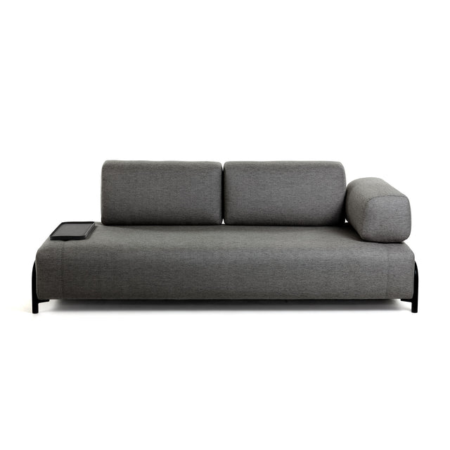 Compo 3-Sitzer Sofa dunkelgrau mit kleinem Tablett 232 cm - ZEN ZONE