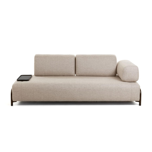 Compo 3-Sitzer Sofa beige mit kleinem Tablett 232 cm - ZEN ZONE