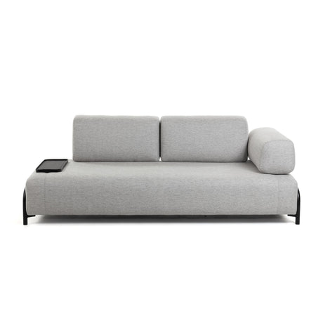 Compo 3-Sitzer Sofa hellgrau mit kleinem Tablett 252 cm - ZEN ZONE