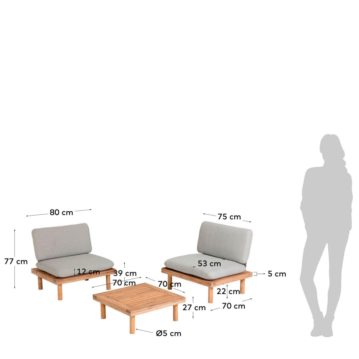 Viridis Set, bestehend aus 2 Sessel und Tisch FSC 100% - ZEN ZONE Furniture