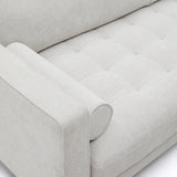 Debra 2-Sitzer-Sofa mit Fußablage mit Bezug in perlfarbener Chenille Beine Wenge-Finish 18 - ZEN ZONE