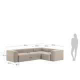 Blok 4-Sitzer-Ecksofa beige 320 x 230 cm / 230 x 320 cm - ZEN ZONE