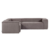 Blok 4-Sitzer Ecksofa in grauem Cord 320 x 230 cm / 230 x 320 cm - ZEN ZONE