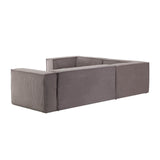 Blok 4-Sitzer Ecksofa in grauem Cord 320 x 230 cm / 230 x 320 cm - ZEN ZONE