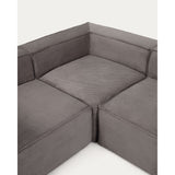 Blok 4-Sitzer Ecksofa in grauem Cord 320 x 230 cm / 230 x 320 cm - ZEN ZONE