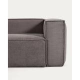 Blok 4-Sitzer Ecksofa in grauem Cord 320 x 230 cm / 230 x 320 cm - ZEN ZONE