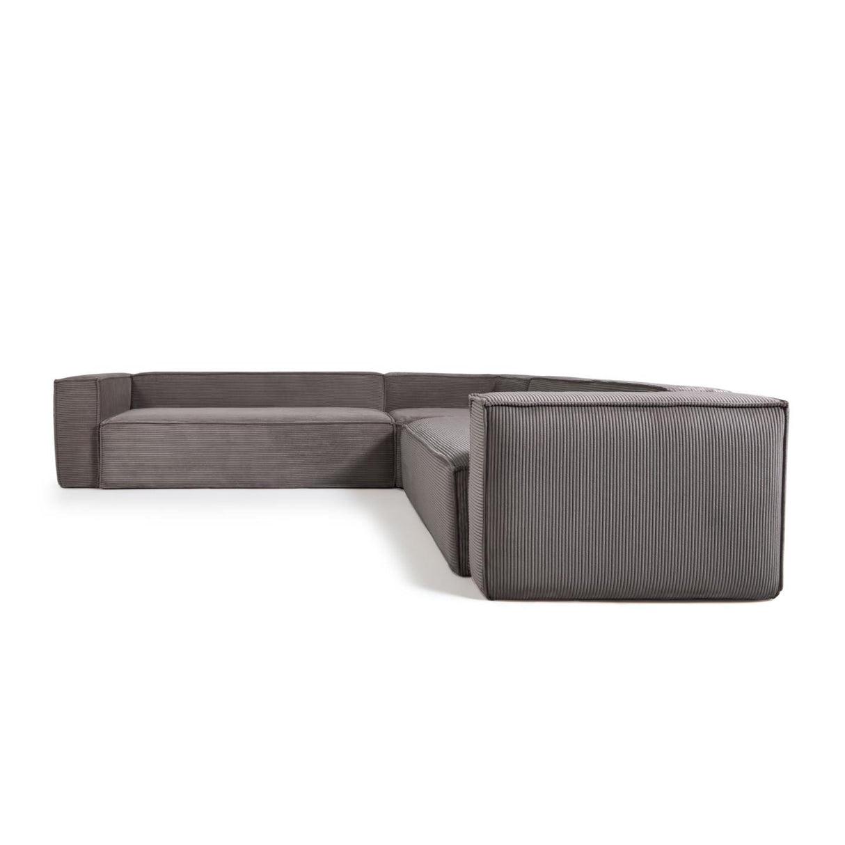 Blok 6-Sitzer-Ecksofa breiter Cord grau 320 x 320 cm - ZEN ZONE