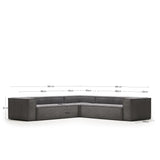 Blok 6-Sitzer-Ecksofa breiter Cord grau 320 x 320 cm - ZEN ZONE