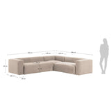 Blok 5-Sitzer-Ecksofa in Beige 320 x 290 cm / 290 x 320 cm - ZEN ZONE