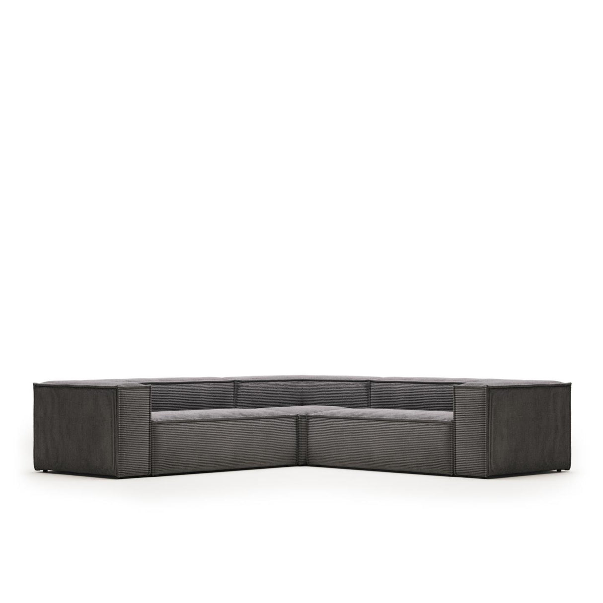 Blok 4-Sitzer-Ecksofa breiter Cord grau 290 x 290 cm - ZEN ZONE