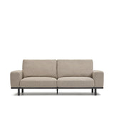 Noa 3-Sitzer Sofa beige und Beine mit dunklem Finish 230 cm - ZEN ZONE