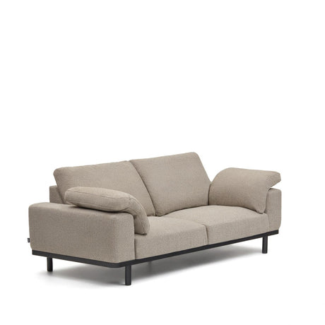 Noa 3-Sitzer Sofa mit Kissen beige und Beine mit dunklem Finish 230 cm - ZEN ZONE