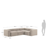 Blok 3-Sitzer Ecksofa beige 290 x 230 cm / 230 cm 290 cm - ZEN ZONE