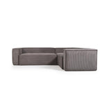 Blok 3-Sitzer-Ecksofa breiter Cord grau 290 x 230 cm / 230 cm 290 cm - ZEN ZONE