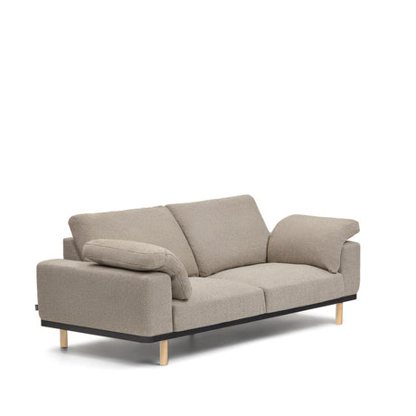 Noa 3-Sitzersofa mit Kissen beige und Beinen Natur 230 cm - ZEN ZONE