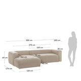 Blok 3-Sitzer-Sofa 300 cm beige - ZEN ZONE