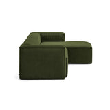 Blok 3-Sitzer-Sofa mit Chaiselongue rechts breiter Cord grün 300 cm - ZEN ZONE