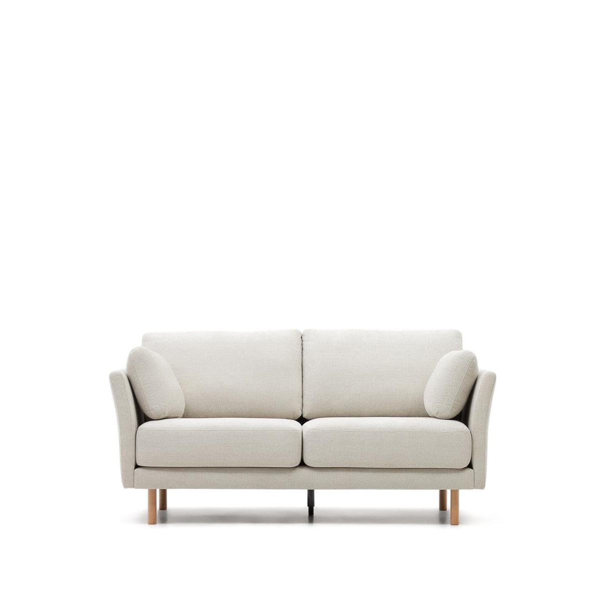 Gilma 2-Sitzer-Sofa aus Chenille in Perle und Beine mit natürlichem Finish 170 cm - ZEN ZONE