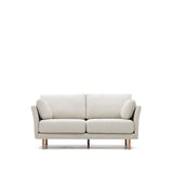 Gilma 2-Sitzer-Sofa aus Chenille in Perle und Beine mit natürlichem Finish 170 cm - ZEN ZONE