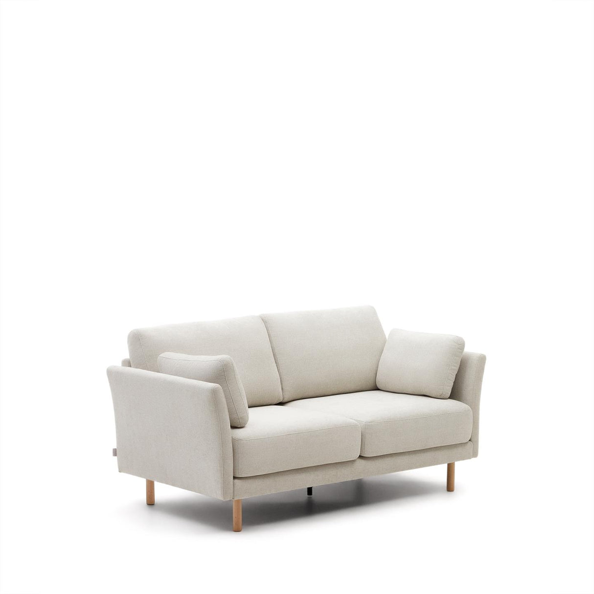 Gilma 2-Sitzer-Sofa aus Chenille in Perle und Beine mit natürlichem Finish 170 cm - ZEN ZONE