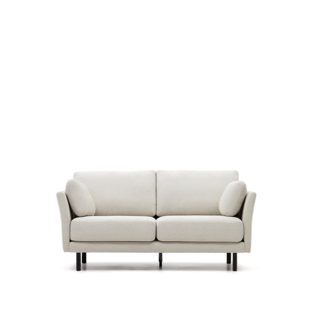 Gilma 2-Sitzer-Sofa aus Chenille in Perle und Beine mit schwarzem Finish 170 cm - ZEN ZONE