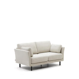 Gilma 2-Sitzer-Sofa aus Chenille in Perle und Beine mit schwarzem Finish 170 cm - ZEN ZONE