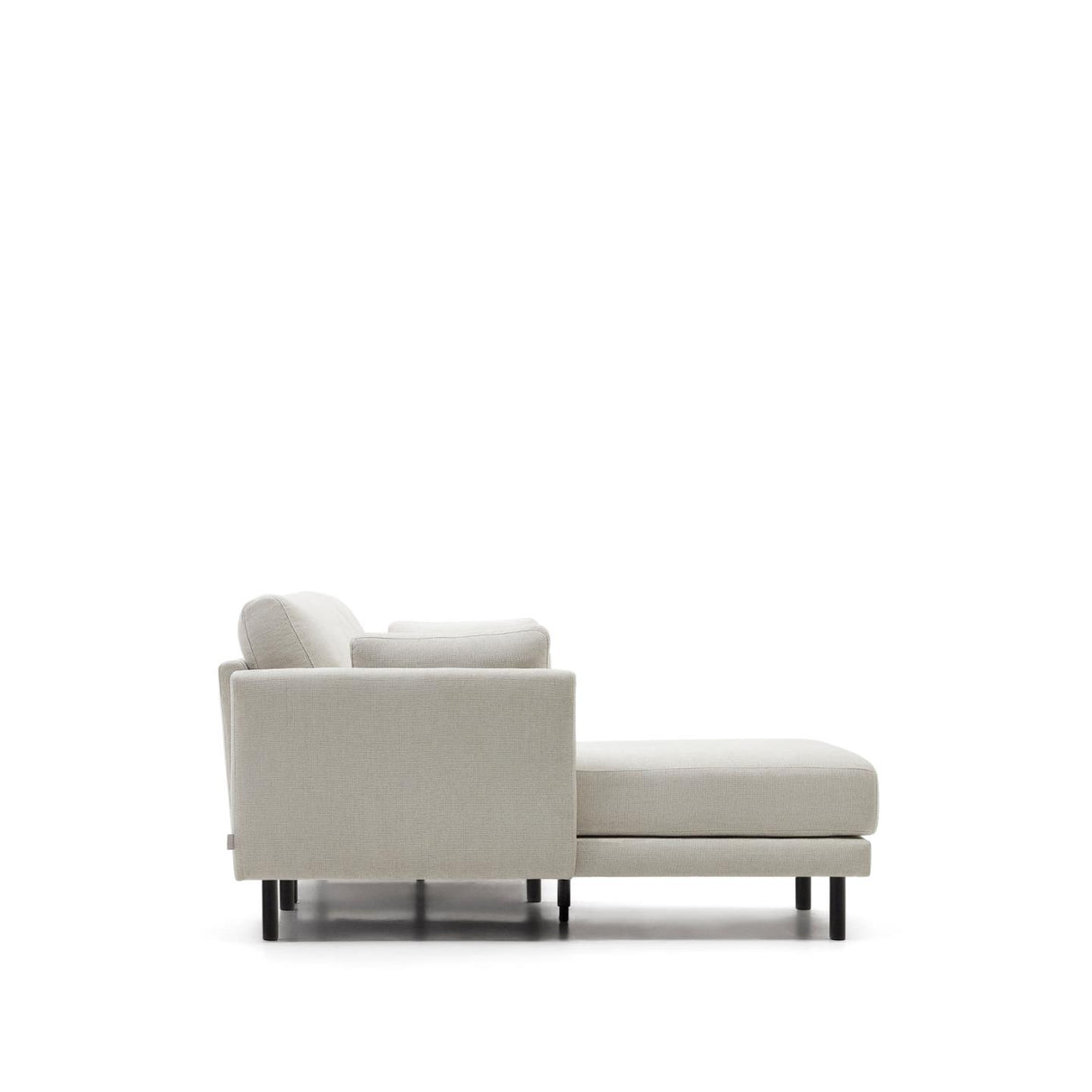 Gilma 3-Sitzer Sofa mit Chaiselongue rechts/links Chenille Perle Beine in Schwarz 260 cm - ZEN ZONE