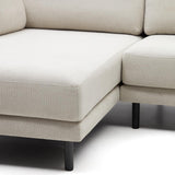 Gilma 3-Sitzer Sofa mit Chaiselongue rechts/links Chenille Perle Beine in Schwarz 260 cm - ZEN ZONE