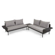 Gartenset Zaltana aus Ecksofa und Tisch aus Aluminium schwarz matt lackiert 164 cm - ZEN ZONE