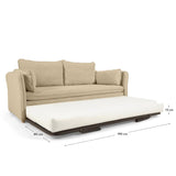 Tanit Schlafsofa beige und Beine aus massivem Buchenholz mit natürlichem Finish 210 cm - ZEN ZONE