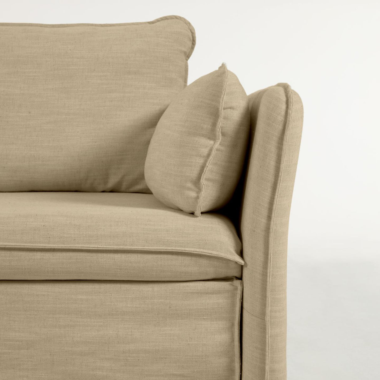 Tanit Schlafsofa beige und Beine aus massivem Buchenholz mit natürlichem Finish 210 cm - ZEN ZONE