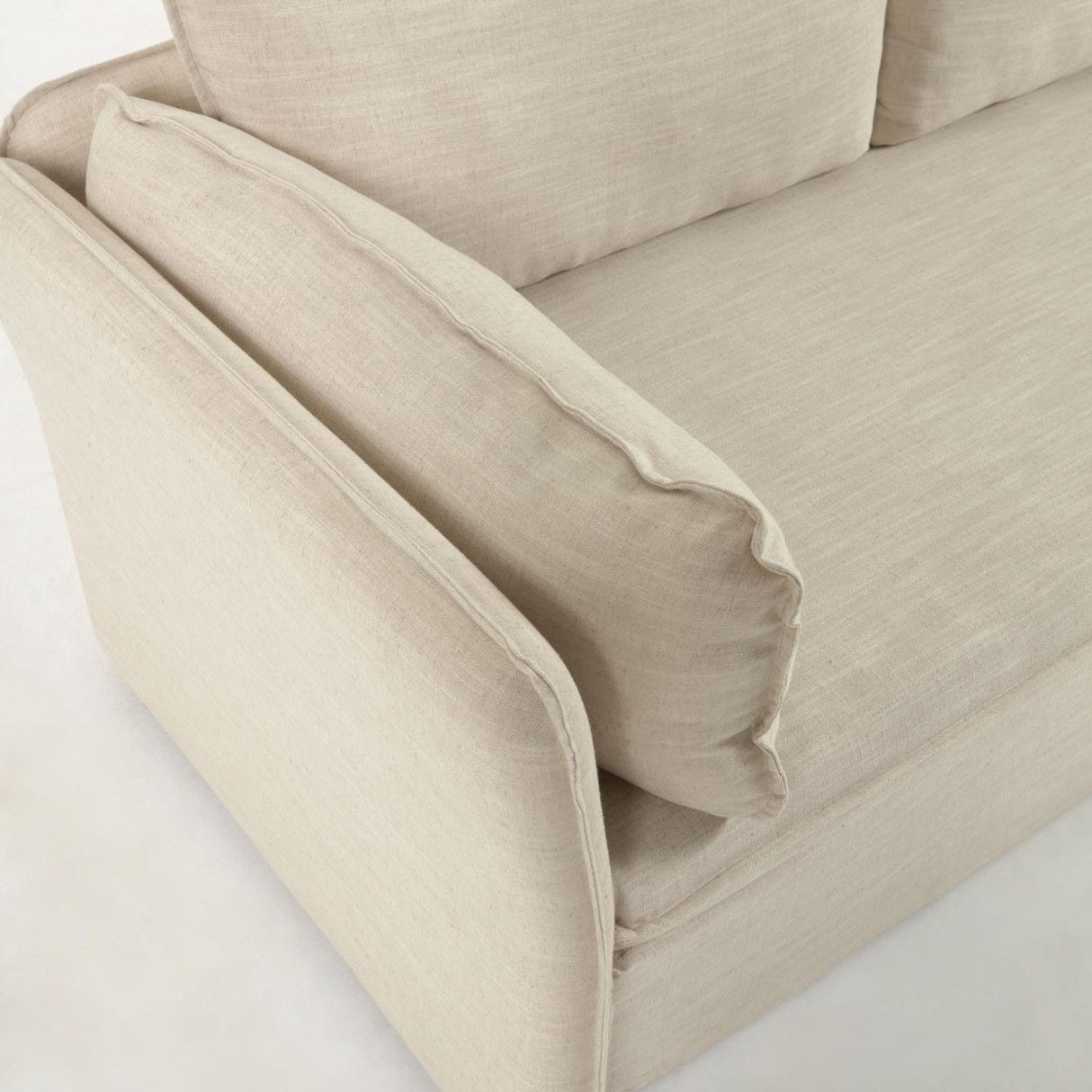 Tanit Schlafsofa weiß und Beine aus massivem Buchenholz mit natürlichem Finish 210 cm - ZEN ZONE