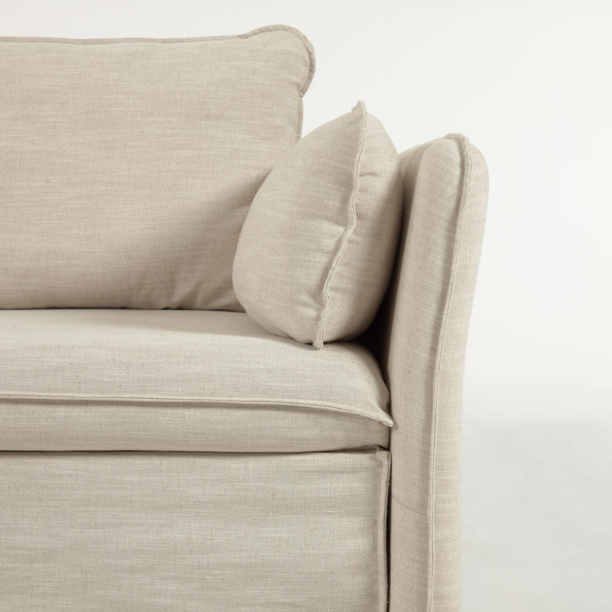 Tanit Schlafsofa weiß und Beine aus massivem Buchenholz mit natürlichem Finish 210 cm - ZEN ZONE