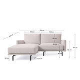 Galene 3-Sitzer Sofa beige mit Chaiselongue links 214 cm - ZEN ZONE Furniture