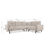 Galene 3-Sitzer Ecksofa beige 267 x 207 cm - ZEN ZONE Furniture