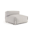 Square Puff Modularsofa Rückenlehne 100% Outdoor hellgrau und Aluminium weiß 101 x 101 cm - ZEN ZONE