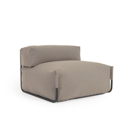 Square Puff Modularsofa m. Rückenlehne 100% outdoor grün und Aluminium schwarz 101 x 101cm - ZEN ZONE