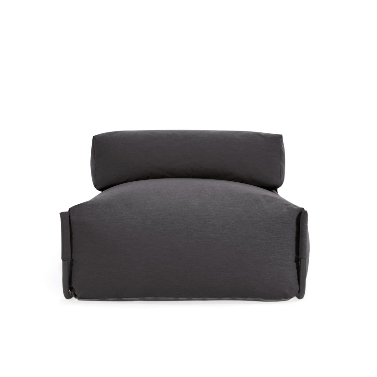 Square Puff Modularsofa 100% outdoor m. Rückenlehne dunkelgrau Alu schwarz 101 x 101 cm - ZEN ZONE