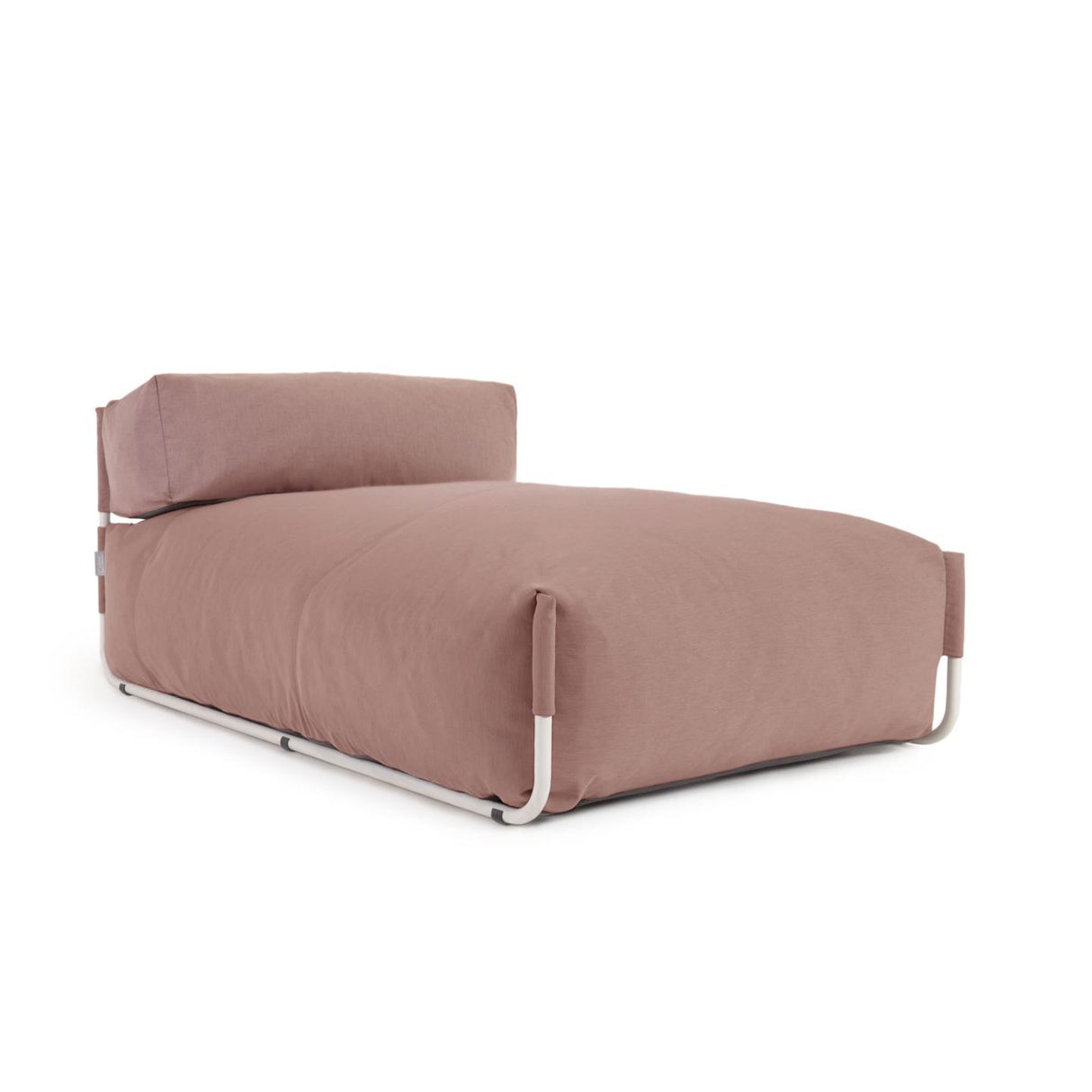 Square Puff Modularsofa longue m. Rückenlehne 100% outdoor terrakotta Alu weiß 165x101cm - ZEN ZONE