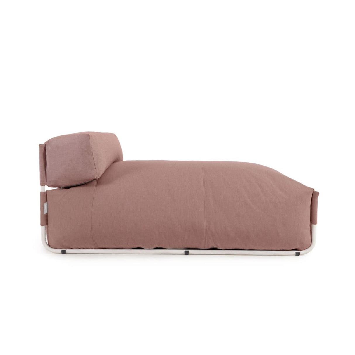 Square Puff Modularsofa longue m. Rückenlehne 100% outdoor terrakotta Alu weiß 165x101cm - ZEN ZONE