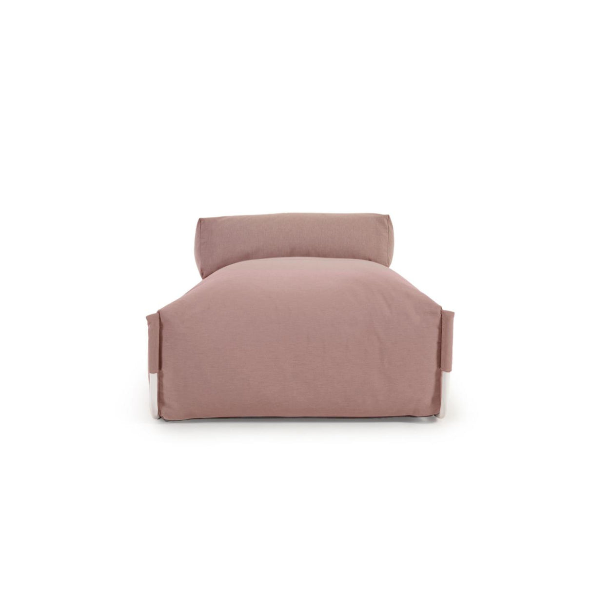 Square Puff Modularsofa longue m. Rückenlehne 100% outdoor terrakotta Alu weiß 165x101cm - ZEN ZONE