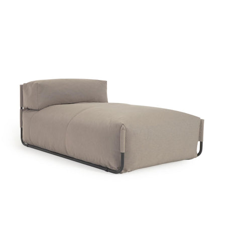 Square Puff Modularsofa longue m. Rückenlehne 100% outdoor grün und Alu schwarz 165x101 cm - ZEN ZONE