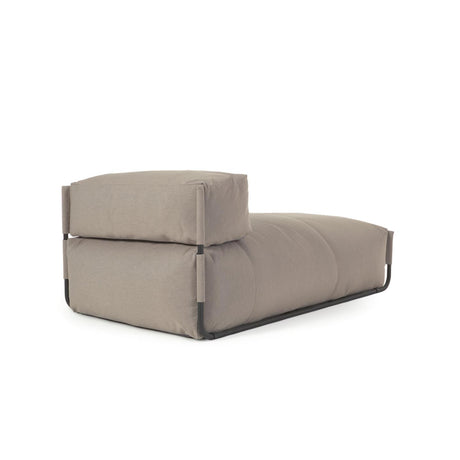 Square Puff Modularsofa longue m. Rückenlehne 100% outdoor grün und Alu schwarz 165x101 cm - ZEN ZONE