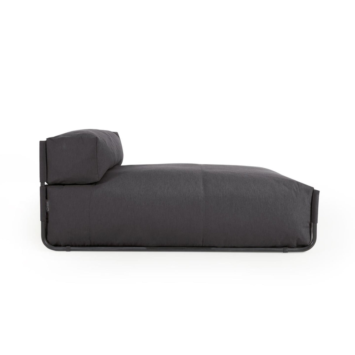 Square Puff Modularsofa longue 100%outdoor m. Rückenlehne dunkelgrau Alu schwarz 165x101cm - ZEN ZONE