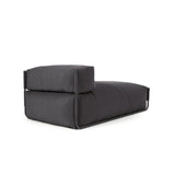 Square Puff Modularsofa longue 100%outdoor m. Rückenlehne dunkelgrau Alu schwarz 165x101cm - ZEN ZONE