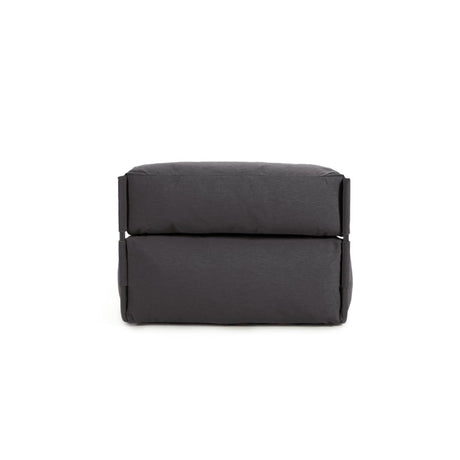 Square Puff Modularsofa longue 100%outdoor m. Rückenlehne dunkelgrau Alu schwarz 165x101cm - ZEN ZONE