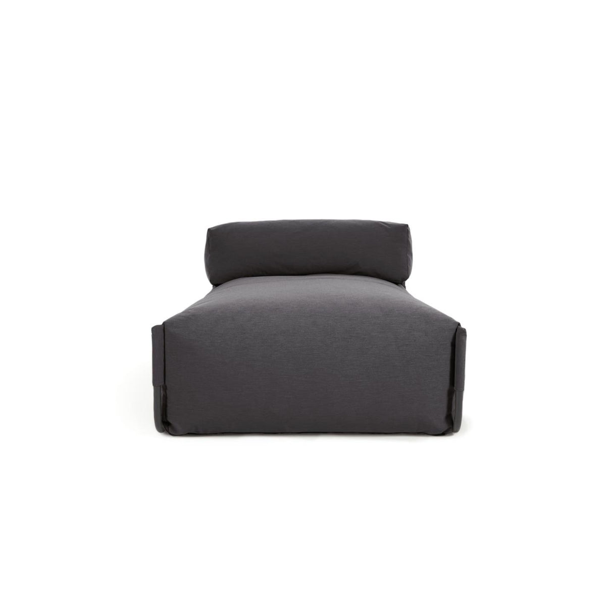 Square Puff Modularsofa longue 100%outdoor m. Rückenlehne dunkelgrau Alu schwarz 165x101cm - ZEN ZONE