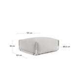 Square Puff Modularsofa 100% für draußen hellgrau und weißes Aluminium 101 x 101 cm - ZEN ZONE