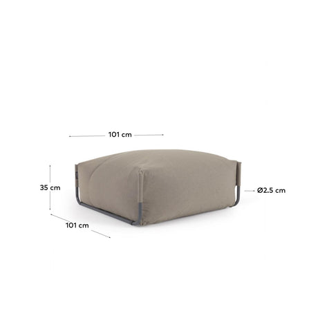 Puff modulares Sofa 100% für draußen Square grün und schwarzes Aluminium 101 x 101 cm - ZEN ZONE