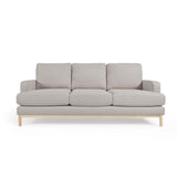 Sofa Mihaela für 3 Sitzer mit Bouclé-Bezug in Grau 203 cm - ZEN ZONE